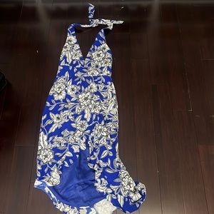 Floral Bardot halter dress